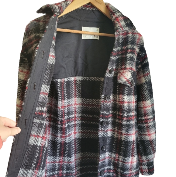 ARITZIA Wilfred Free Ganna Shirt Jacket XXS Plaid Wool Blend Oversized - Picture 3 of 7